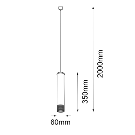 Prosta lampa wisząca z punktowym światłem ANT 8257 z serii EIDO - wymiary