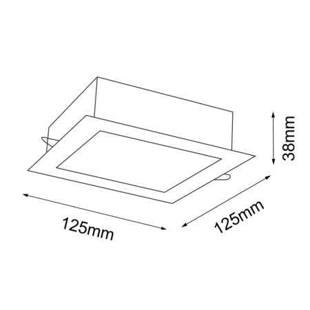 Ledowa lampa wpustowa IP44 4000K ANT 8582 z serii TOTTORI - wymiary