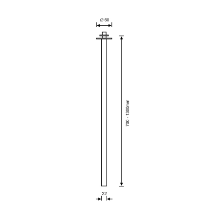 Punktowa lampa tuba - miedź polerowana 120cm ANT 9116 z serii ALHA T