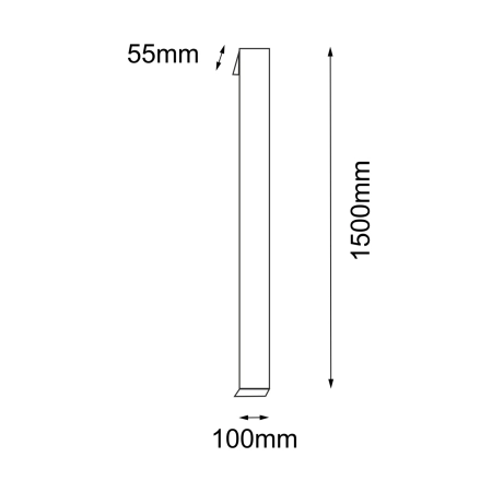 Smukła lampa ścienna listwa LED 150cm 4000K ANT 9926 z serii HIKONE - wymiary