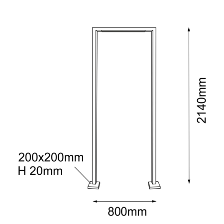 Wysoka lampa nad wejście do ogrodu 214cm ANT 9929 z serii TAKETA - wymiary