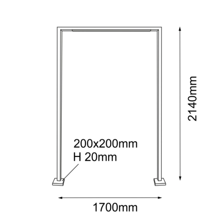 Lampa zewnętrzna ramka nad wejście 214cm ANT 9931 z serii TAKETA - wymiary