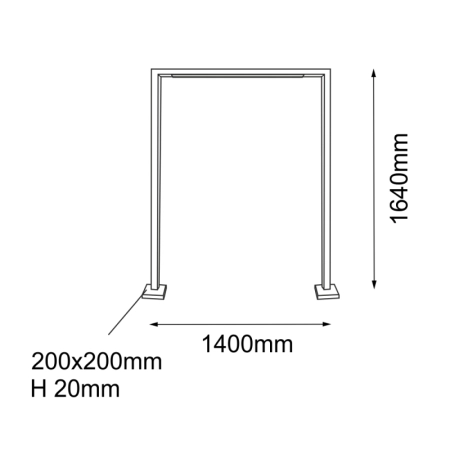 Designerska lampa do oświetlenia ogrodu 164cm ANT 9933 z serii TAKETA - wymiary