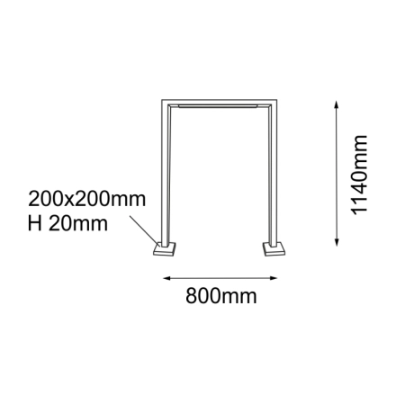 Lampa zewnętrzna w kształcie ramki 114cm ANT 9935 z serii TAKETA - wymiary