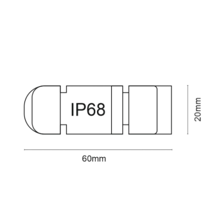 Czarne złącze kablowe 3 PIN ANT 9950 z serii GARDEN - wymiary