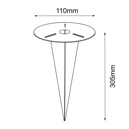 Element montażowy do lamp stojących ogrodowych ANT 9954 z serii GARDEN - wymiary