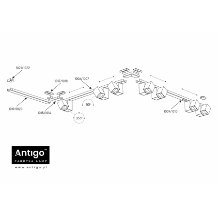 Asymetryczna listwa modułowa ANT 1006 z serii CUBE LINE MOVE - 2