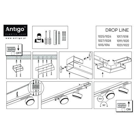 Potrójna lampa modułowa GX53 ANT 1026 z serii DROP LINE MOVE - 3