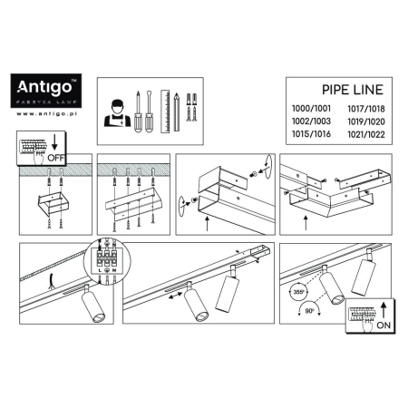 Liniowa lampa modułowa z 4 lampami ANT 1003 z serii PIPE LINE MOVE - 3