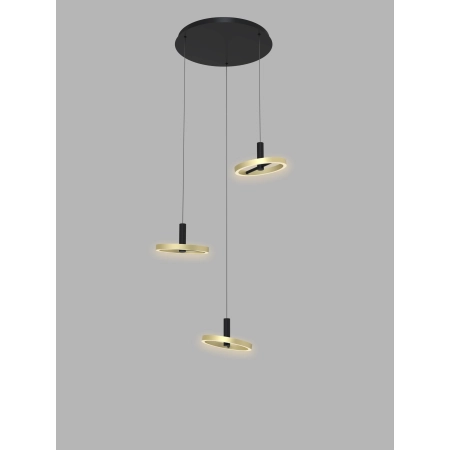 Designerska, czarno-złota lampa wisząca LED WF 5016-304 z serii BREST