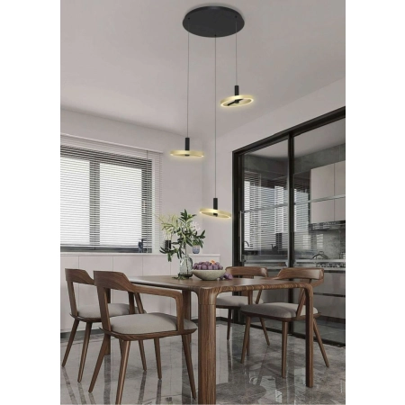 Designerska, czarno-złota lampa wisząca LED WF 5016-304 z serii BREST