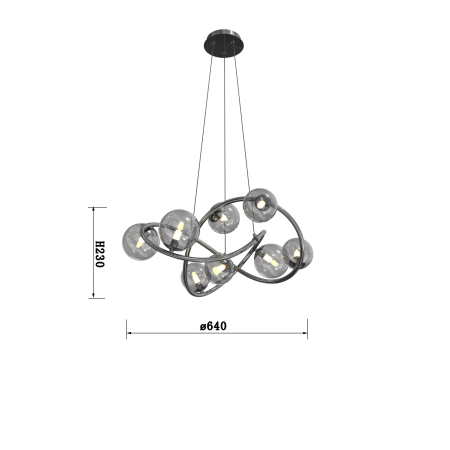 Lampa wisząca z dymionymi kloszami WF 7014-805 z serii NANCY