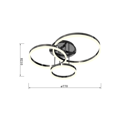 Stylowa lampa sufitowa, ledowe obręcze WF 9049-405 z serii PERPIGNON