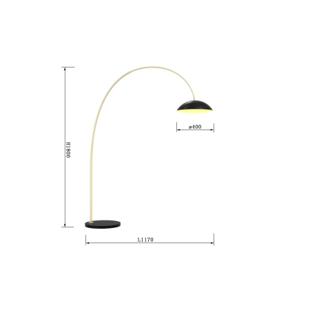 Duża lampa podłogowa łuk do salonu WF 3001-104 z serii ROSSKOFF