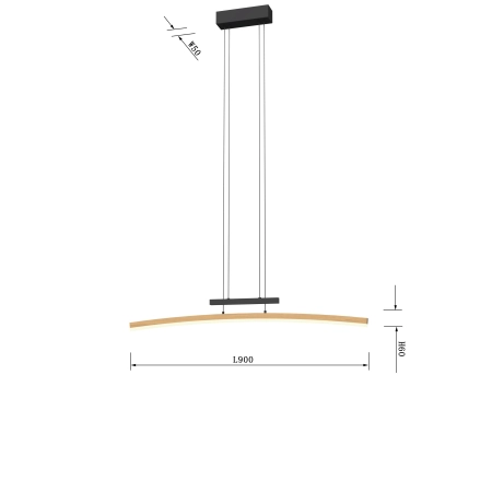 Minimalistyczna lampa LED nad wyspę WF 7020-106 z serii BOLOGNA