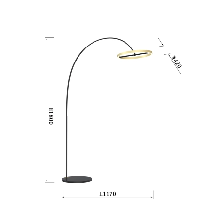 Minimalistyczna, duża lampa stojąca LED WF 3016-104L z serii BREST