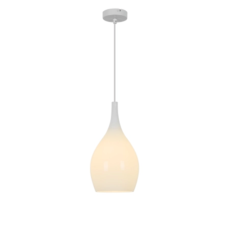 Pojedyncza, biała lampa wisząca z kloszem WF 6031-0106 z serii BLANCO