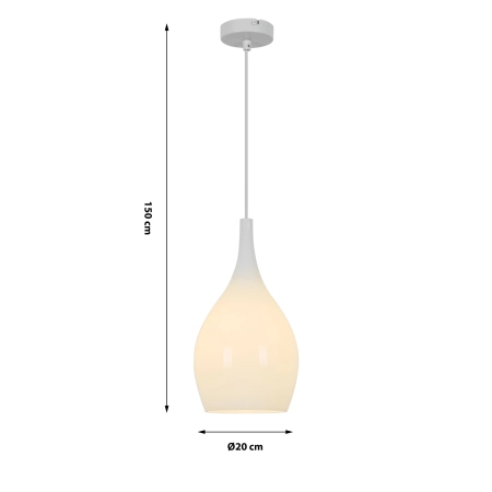 Pojedyncza, biała lampa wisząca z kloszem WF 6031-0106 z serii BLANCO