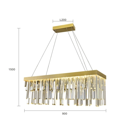 Luksusowa lampa wisząca LED, złota WF 6208-0115 z serii LAURET - 2