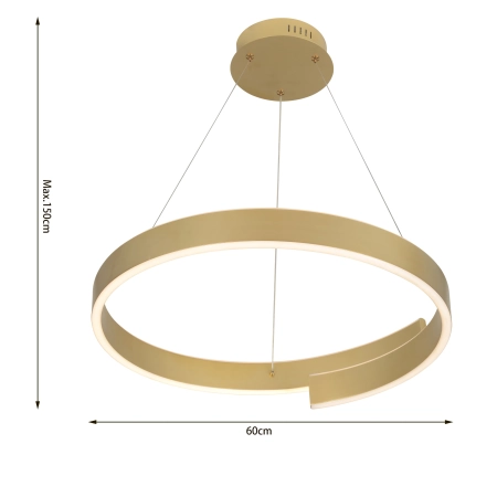 Stylowa, złota lampa wisząca, okrąg LED WF 6212-0115 z serii MARTIALO - 3
