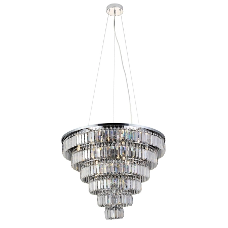 Luksusowa ogromna lampa wisząca ze szklanymi kryształami, 12 źródeł światła AZ2927 z serii Salerno XL