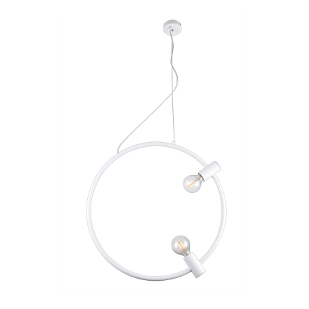 Biała okrągła minimalistyczna lampa wisząca AZ3354 z serii ORSOLA