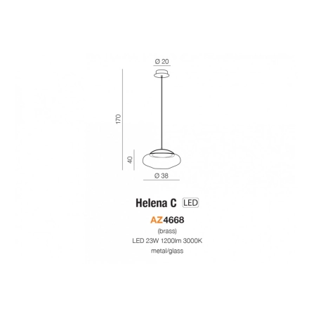 Dekoracyjna lampa wisząca LED idealna do salonu AZ4668 z serii HELENA - wymiary