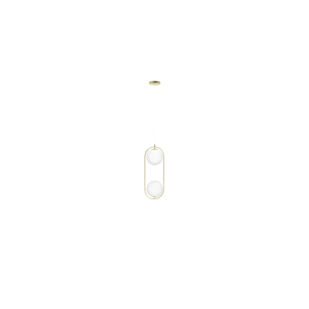 Smukła, złota lampa wisząca, owal z dwoma kloszami AZ4982 z serii COCO
