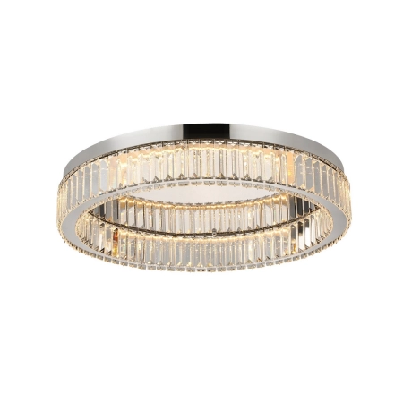 Srebrny, kryształowy plafon LED ⌀60cm AZ5785 z serii SPARK DIMM