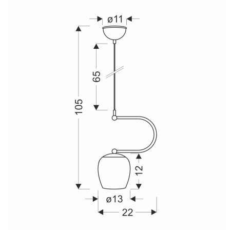 Efektowna lampa wisząca w kolorze patyny 31-11046 z serii SERANO - wymiary