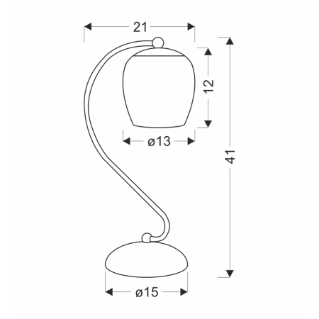 Elegancka lampka na szafkę w sypialni 41-11077 z serii SERANO - wymiary