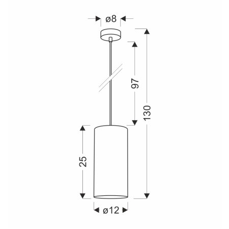 Lampa wisząca z wąskim, beżowym abażurem 31-19622 z serii FLERI - wymiary