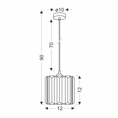 Stylowa lampa wisząca z kryształkami 31-21106 z serii GLASSIA - wymiary