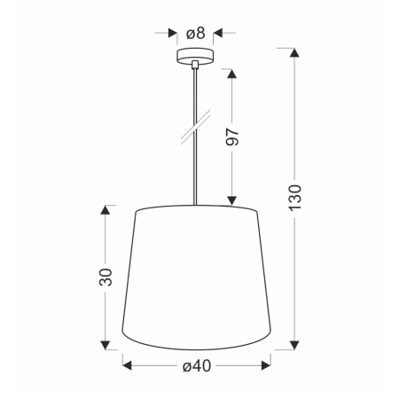 Lampa wisząca ze stożkowym abażurem 31-23667 z serii JUTLAND - wymiary