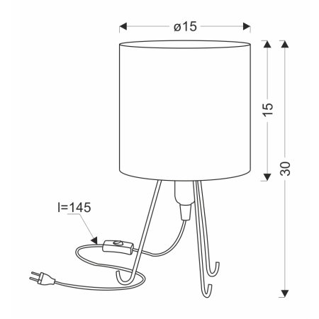 Lampka nocna na minimalistycznej podstawie 41-24428 z serii SMALLY - wymiary