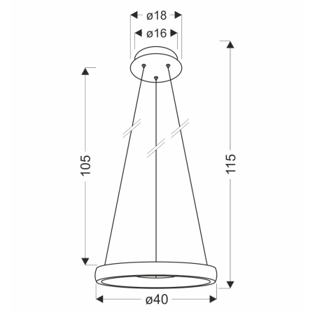 Efektowna lampa wisząca LED koło 31-28457 z serii HASHIM - wymiary