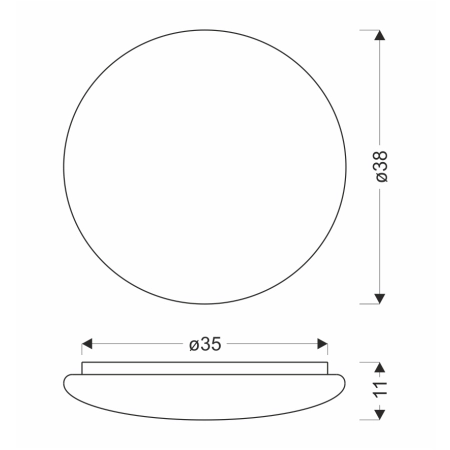 Plafon LED z neutralnym światłem ⌀38cm 13-28808 z serii BELINA - wymiary