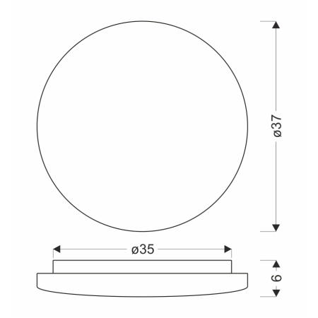 Biała, ledowa lampa sufitowa ⌀37cm 13-28846 z serii LINDA - wymiary