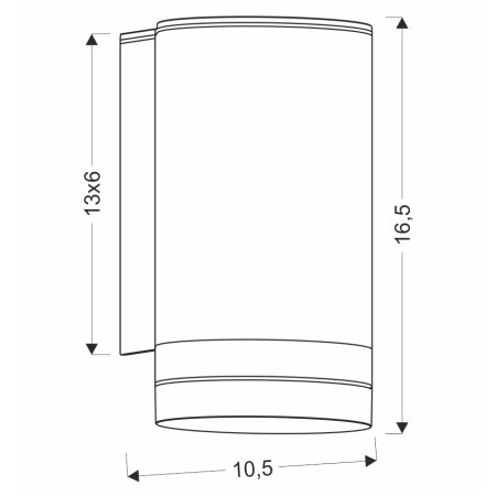 Jednostronna lampa ścienna na elewację 21-32393 z serii SENECIO - wymiary