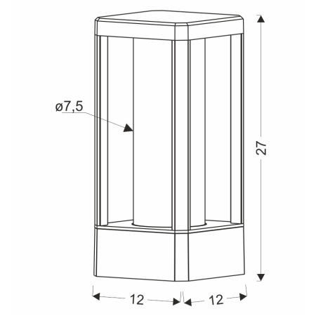 Industrialna lampka stołowa na balkon 51-32454 z serii CISSUS - wymiary