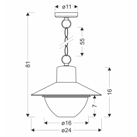 Lampa zewnętrzna do oświetlenia tarasu 31-32492 z serii COSMOS - wymiary