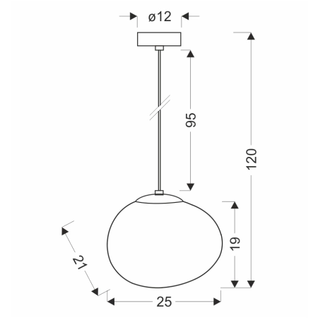 Nowoczesna lampa z nieregularnym kloszem 31-35134 z serii STONES - wymiary