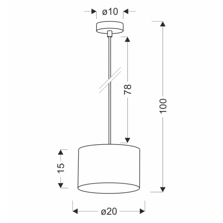 Prosta lampa wisząca z czarno-złotym abażurem 31-37572 z serii PANDY - wymiary