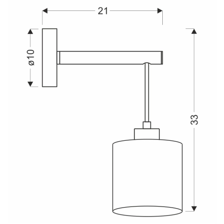 Rustykalna lampa ścienna do sypialni 21-39965 z serii COMBI - wymiary