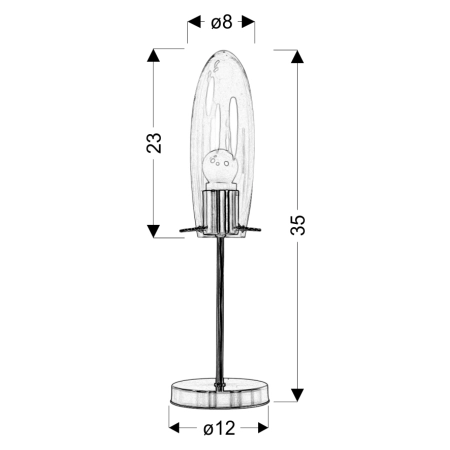 lampka stołowa / nocna 41-10813 z serii MELOT - wymiary