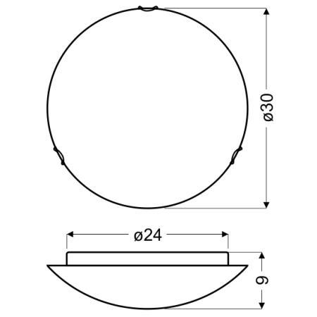 plafon 13-20676 z serii MEA - wymiary