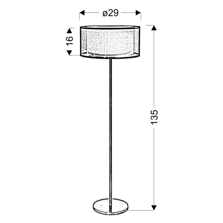 lampa podłogowa 51-27903 z serii SOLO - wymiary