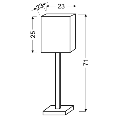 LEGATO LAMPA DUŻA 1X60W E27 DREWNO ABAŻUR ECRI 23X23H25 - wymiary