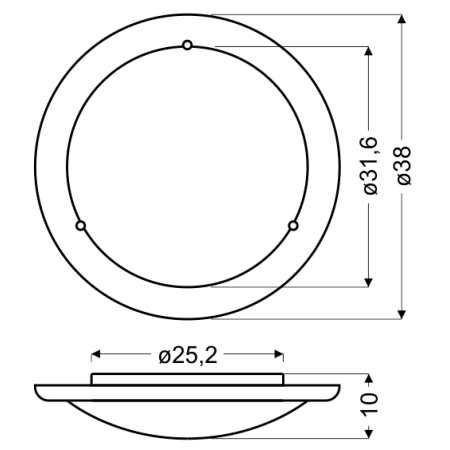 plafon 14-64090 z serii DUNA - wymiary