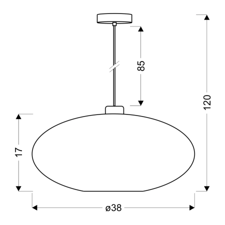 Efektowna, fioletowa lampa wisząca do sypialni 31-92635 z serii CRISTY - wymiary